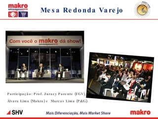 Mesa Redonda Varejo Participação: Prof. Juracy Parente (FGV),  Álvaro Lima (Makro) e  Marcos Lima (P&G).   