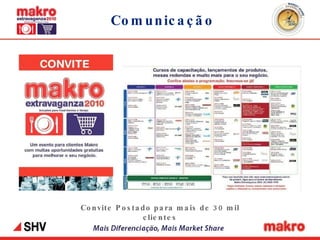 Comunicação Convite Postado para mais de 30 mil clientes 