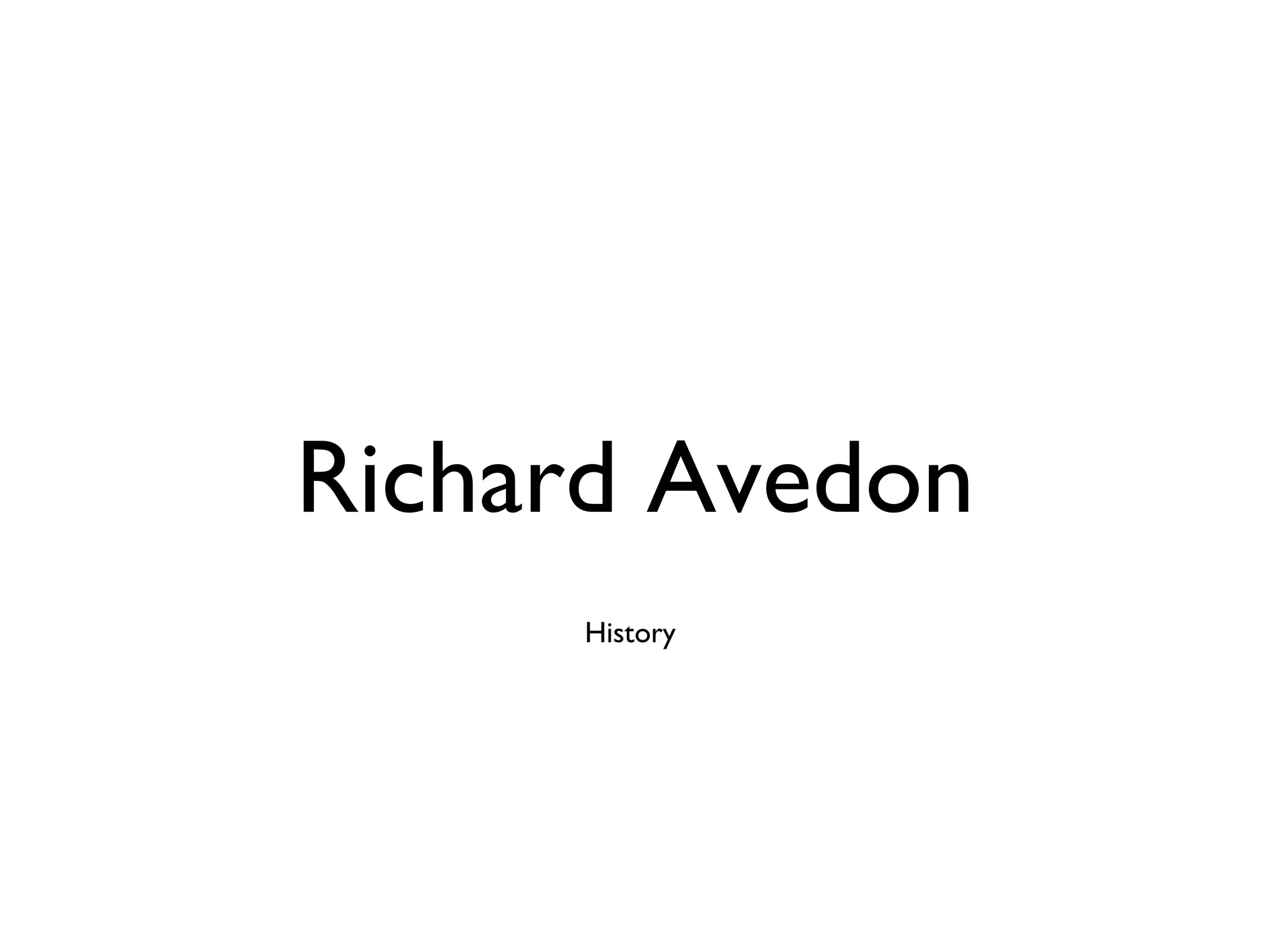 Richard Avedon History