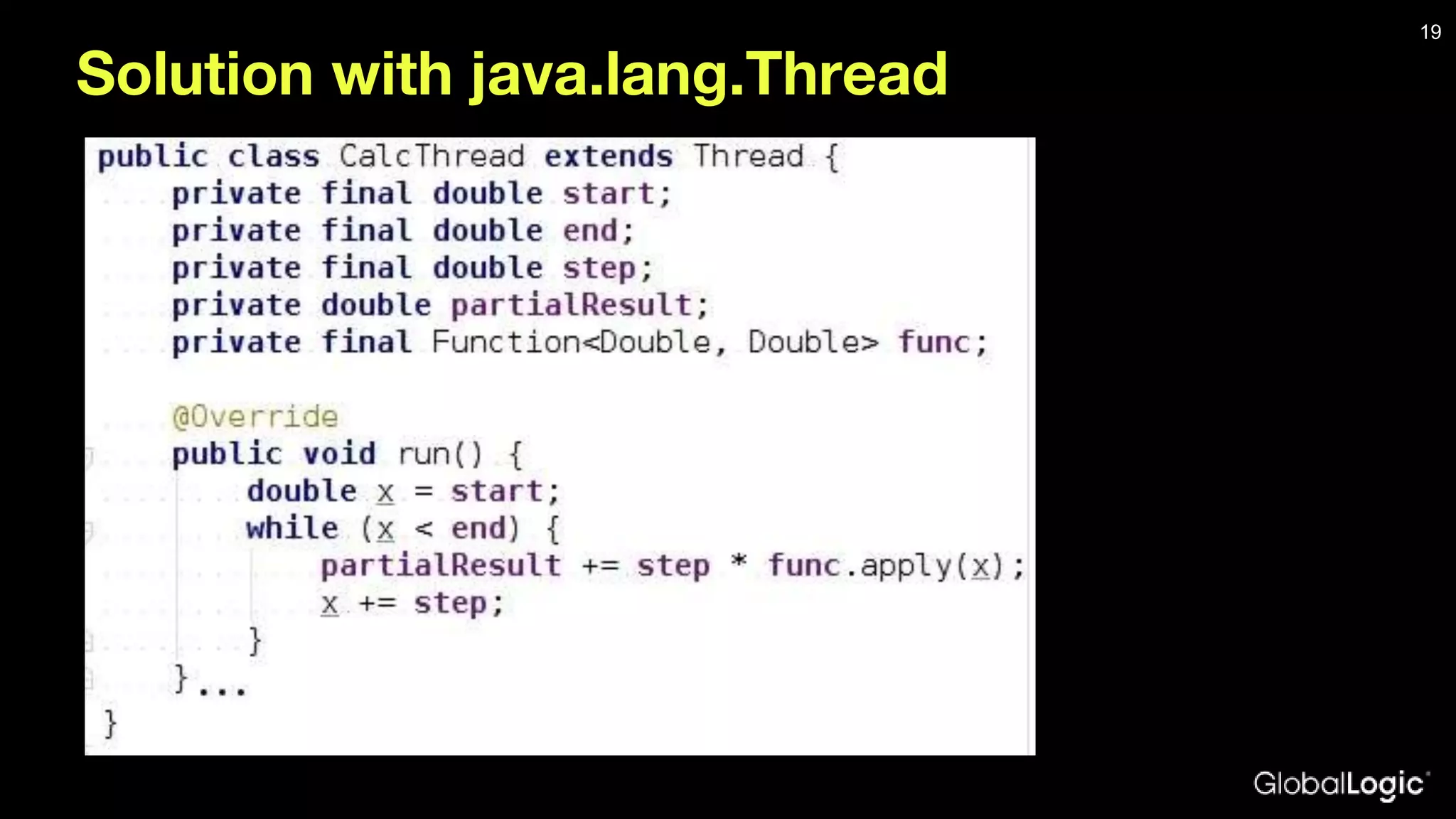 Solution with java.lang.Thread 19 