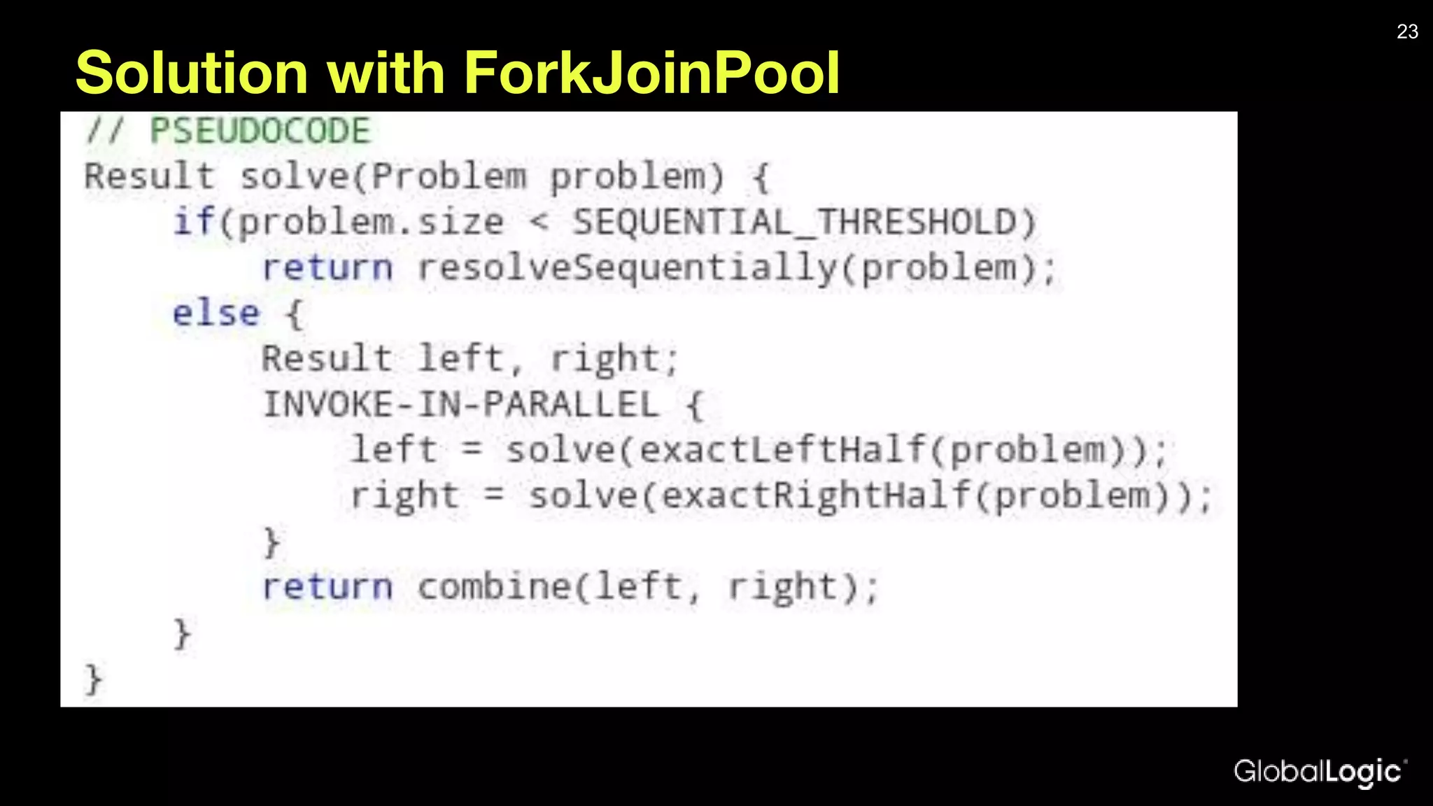Solution with ForkJoinPool 23 