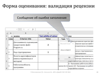 Форма оценивания: валидация рецензии
© Максименкова О.В., Незнанов А.А., ДПИ и ДАдиИИ ФКН НИУ ВШЭ 30
Сообщение об ошибке заполнения
 