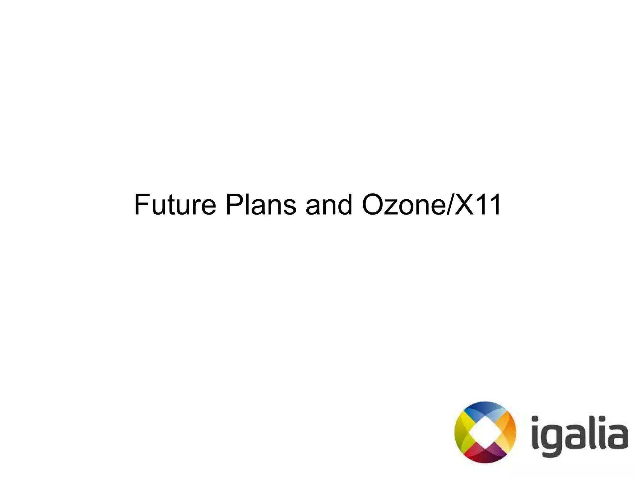 Future Plans and Ozone/X11
 