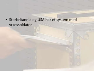 Storbritannia og USA har et system med yrkessoldater.