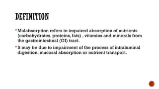 Visual Reference: Malabsorption Syndrome By Dr Sanjida Afrin 1 Pptx