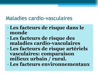 Maladies cardio vasculaire et environnement | PPT