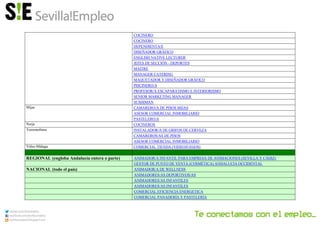 COCINERO
COCINERO
DEPENDIENTA/E
DISEÑADOR GRÁFICO
ENGLISH NATIVE LECTURER
JEFES DE SECCIÓN - DEPORTES
MAITRE
MANAGER CATERING
MAQUETADOR Y DISEÑADOR GRÁFICO
PISCINERO/A
PROFESOR/A ESCAPARATISMO E INTERIORISMO
SENIOR MARKETING MANAGER
SUSHIMAN
CAMARERO/A DE PISOS MIJAS
ASESOR COMERCIAL INMOBILIARIO
Mijas
PASTELERO/A
Nerja COCINEROS
INSTALADOR/A DE GRIFOS DE CERVEZA
CAMAREROS/AS DE PISOS
Torremolinos
ASESOR COMERCIAL INMOBILIARIO
Vélez-Málaga COMERCIAL TIENDA (VIDEOJUEGOS)
REGIONAL (engloba Andalucía entera o parte) ANIMADOR/A INFANTIL PARA EMPRESA DE ANIMACIONES (SEVILLA Y CÁDIZ)
GESTOR DE PUNTO DE VENTA (COSMÉTICA) ANDALUCIA OCCIDENTAL
NACIONAL (todo el país) ANIMADOR/A DE WELLNESS
ANIMADORES/AS DEPORTIVOS/AS
ANIMADORES/AS INFANTILES
ANIMADORES/AS INFANTILES
COMERCIAL EFICIENCIA ENERGETICA
COMERCIAL PANADERÍA Y PASTELERÍA
 