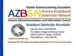 Arizona Education Broadband Initiative: Maximizing E-
rate for Schools & Libraries
 