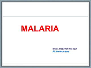 MALARIA
www.medrockets.com
Fb:Medrockets
 