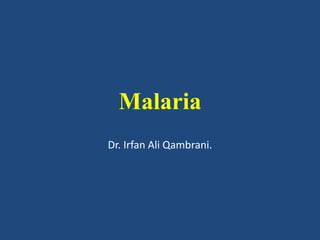 Malaria
Dr. Irfan Ali Qambrani.
 