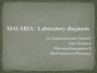 Dr. Kainat Panjwani, PharmD
Asst. Professor
Pharmacotherapeutics II
MLR Institute of Pharmacy
 