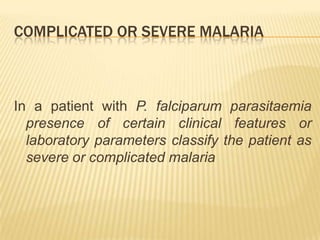 Malaria clinical features | PPTX