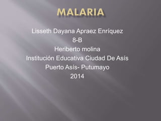 Lisseth Dayana Apraez Enríquez 
8-B 
Heriberto molina 
Institución Educativa Ciudad De Asís 
Puerto Asís- Putumayo 
2014 
 