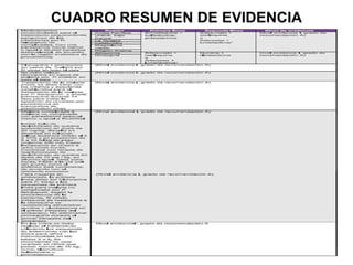 CUADRO RESUMEN DE EVIDENCIA 
