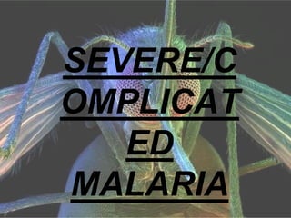 SEVERE/C
OMPLICAT
ED
MALARIA
 