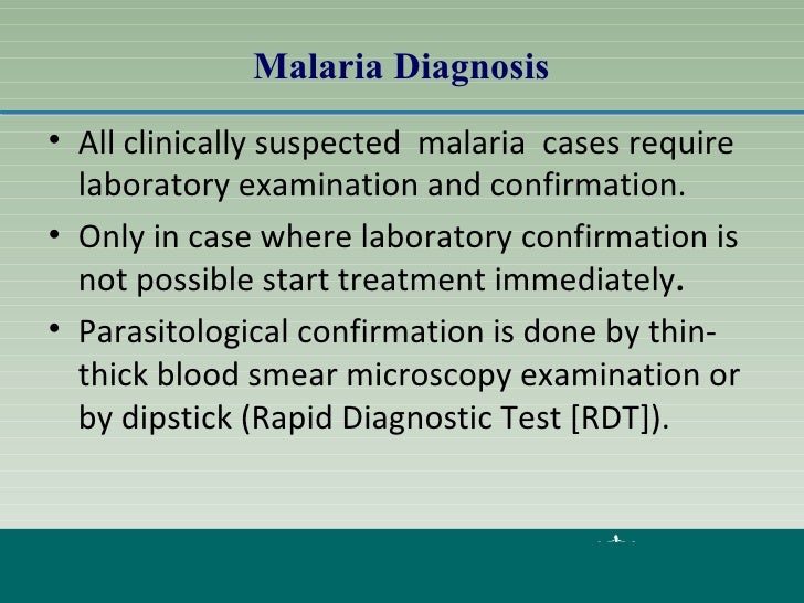 Malaria Prevention Malaria treatment guideline 2020