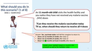 MALARIA VACCINE SCHEDULE --- ESSENTIAL MALARIA TRAINING MODULES ...