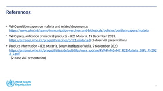 MALARIA VACCINE SCHEDULE --- ESSENTIAL MALARIA TRAINING MODULES ...
