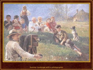 Summer landscape with a photographer