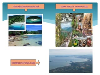 TAMAN NEGARA NATIONALPARK
KINABALUNATIONALPARK
TunkuAbdulRahmannationalpark
 