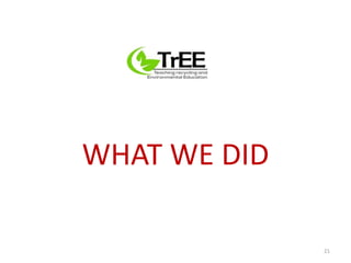 WHAT WE DID 
21 
 