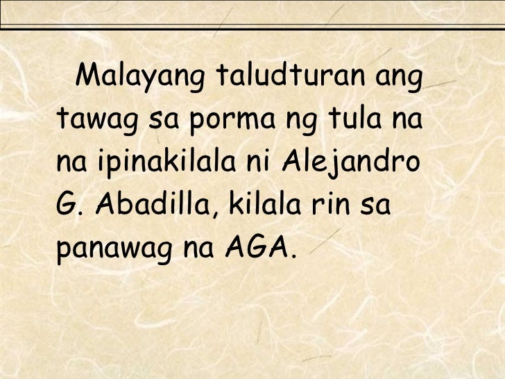 Malayang Taludturan Na Tula Malayang Taludturan