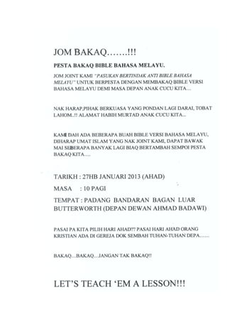 Malay bible burning notice 2013