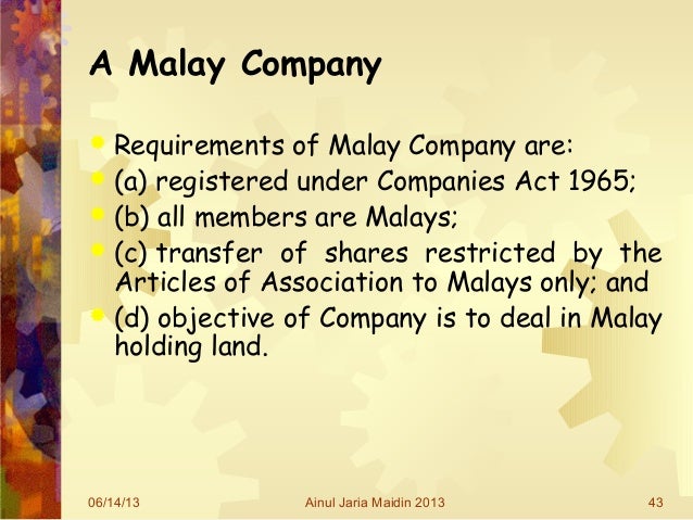 Malay Reservation Land