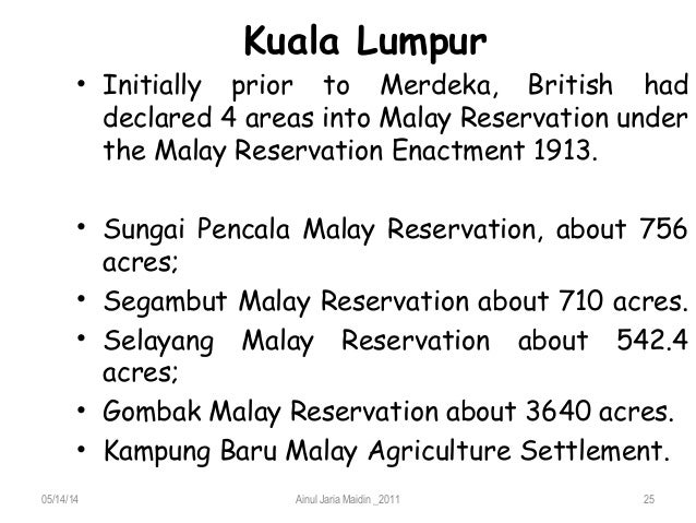 Malay reserved land Malay reserved land