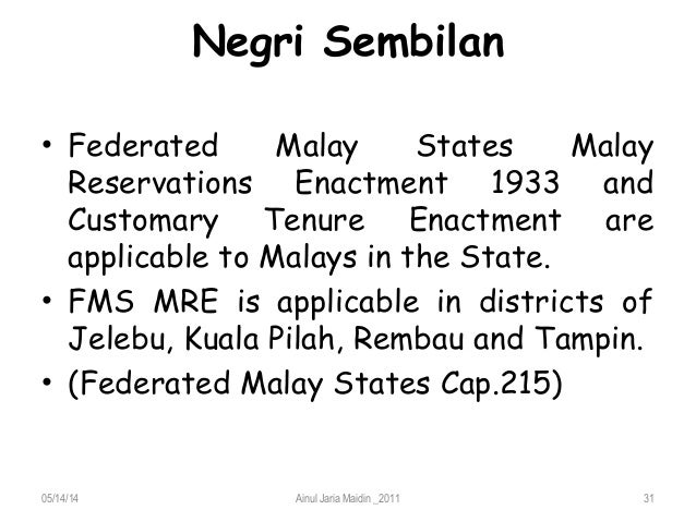malay reserve enactment pdf