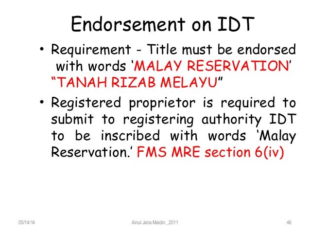 Malay Reserved Land