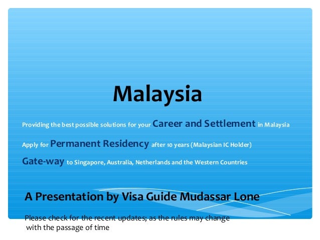 malaysian permanent resident requirements