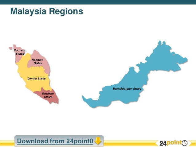 Editable PPT Map of Malaysia