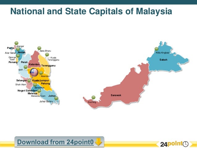 Editable PPT Map of Malaysia