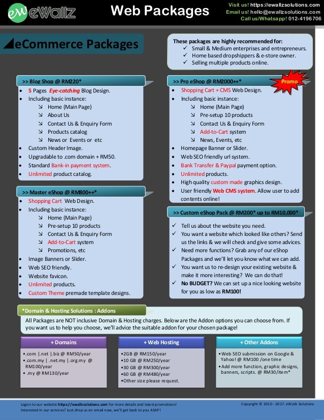 Malaysia Ecommerce Web Design Pricing Guide 2018
