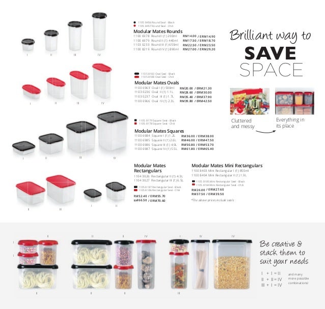 Tupperware Sizes