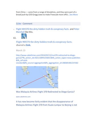 Malaysian Airlines MH370: A Dirty Secret And Conspiracy Facts