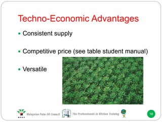 Techno-Economic Advantages
18
 Consistent supply
 Competitive price (see table student manual)
 Versatile
 