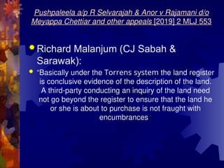 Richard R Torrens MALAYSIAN_TORRENS_SYSTEM_2021. OVERVIEW OF THE SYSTEM IN MALAYSIA ...