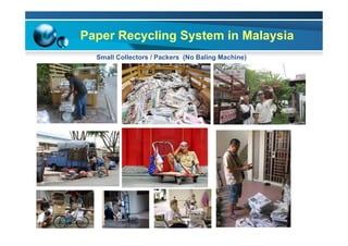 Paper Recycling System in Malaysia
Small Collectors / Packers (No Baling Machine)
 
