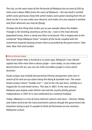 Malaysia travel guide | PDF