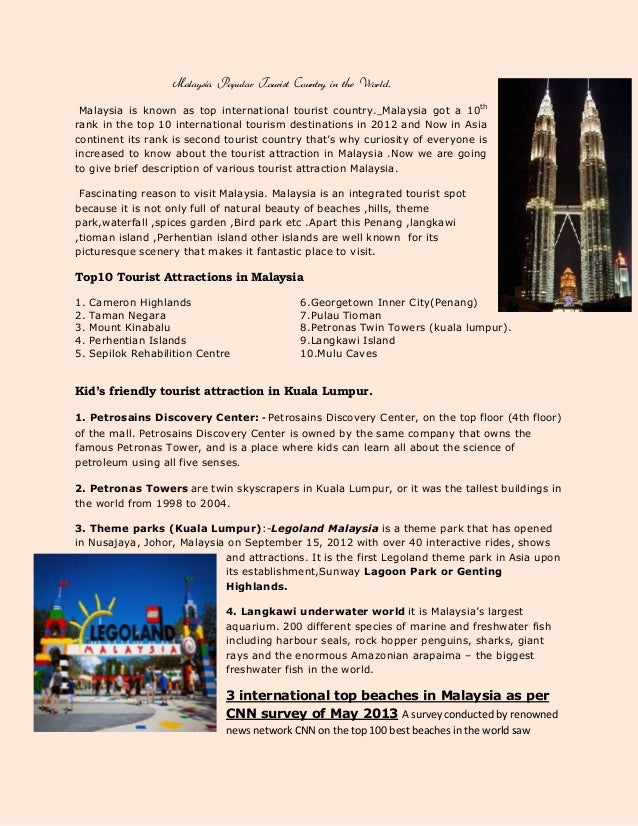 Malaysia Tourist Attraction Malaysia Tourist Attraction