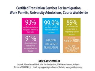 Malaysia translation services presentation(Kuala lumbur, Penang, Johar Bahru,selangor)
