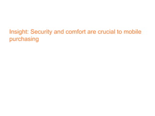 Insight: Security and comfort are crucial to mobile
purchasing
 
