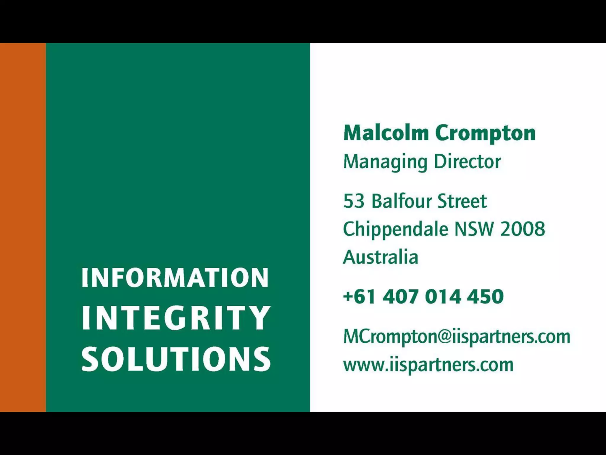 Malcolm  Crompton  I I S  Frocomm  Web 2 O In  Govt  24  June 2009