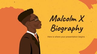Here is where your presentation begins
Malcolm X
Biography
 