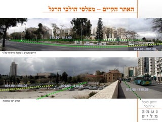 5649'‫א‬
‫לובל‬ ‫יונתן‬
‫אדריכל‬
‫ממזרח‬ ‫יפו‬ ‫רחוב‬
‫דרום-מערב‬-‫שז"ר‬ ‫נורדאו‬ ‫צומת‬
815.00-813.00
810.00-809.00
805.00-804.00
810.00-809.00805.00-804.00
815.00-813.00
‫מבטים‬
‫הרגל‬ ‫הולכי‬ ‫מפלסי‬ – ‫הקיים‬ ‫האתר‬
 