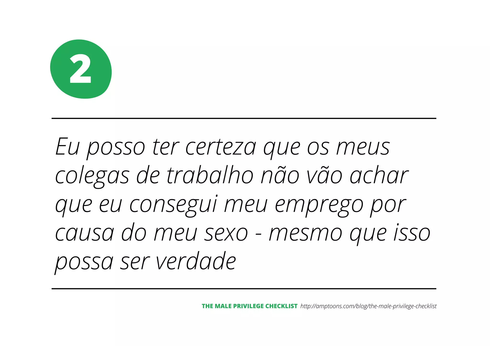 The Male Privilege Checklist, em Português | PDF