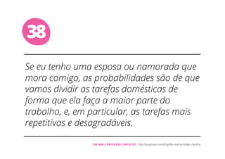 38
THE MALE PRIVILEGE CHECKLIST
 