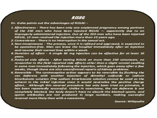 Male contraceptive risug